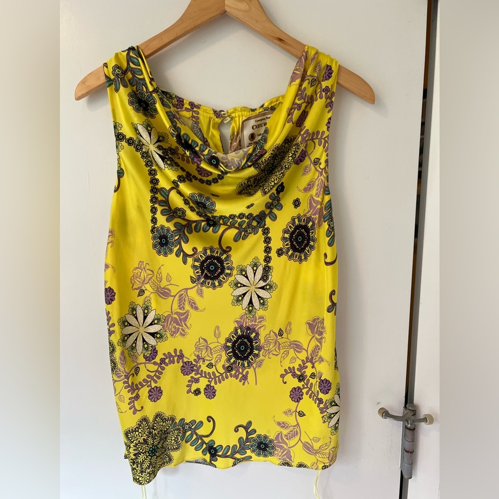 Coeur Le Roi Yellow Scarf Print Top